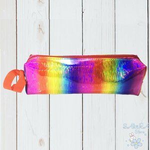 NEW CUTE CLEAR RAINBOW MAKE UP BAG PENCIL CASE